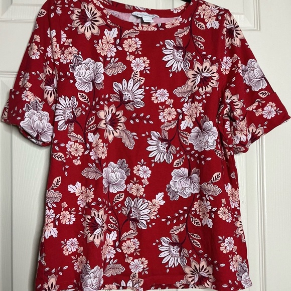 Liz Claiborne Red Boxy Blouse - Picture 6 of 7